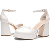image:imageDREAM PAIRS Womens Chunky Platform High Heels Closed Toe Block Ankle Strap Dress Wedding Party Pumps ShoesWhitepu