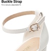 image:imageDREAM PAIRS Womens Chunky Platform High Heels Closed Toe Block Ankle Strap Dress Wedding Party Pumps ShoesWhitepu