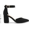 image:imageDREAM PAIRS Womens Closed Pointed Toe High Chunky Heels Pumps Ankle Strap Dress Shoes for Wedding Office Party 3 InchesBlacknubuck