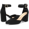 image:imageDREAM PAIRS Womens Closed Pointed Toe High Chunky Heels Pumps Ankle Strap Dress Shoes for Wedding Office Party 3 InchesBlacknubuck