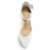image:imageDREAM PAIRS Womens Closed Pointed Toe High Chunky Heels Pumps Ankle Strap Dress Shoes for Wedding Office Party 3 InchesWhitepu