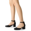 image:imageDREAM PAIRS Womens Closed Round Toe Low Block Heels Ankle Strap Chunky Heel Pumps Dress Wedding Office Party ShoesBlackpu