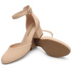 image:imageDREAM PAIRS Womens Closed Round Toe Low Block Heels Ankle Strap Chunky Heel Pumps Dress Wedding Office Party ShoesNude