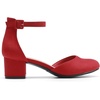 image:imageDREAM PAIRS Womens Closed Round Toe Low Block Heels Ankle Strap Chunky Heel Pumps Dress Wedding Office Party ShoesRed