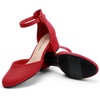 image:imageDREAM PAIRS Womens Closed Round Toe Low Block Heels Ankle Strap Chunky Heel Pumps Dress Wedding Office Party ShoesRed