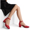 image:imageDREAM PAIRS Womens Closed Round Toe Low Block Heels Ankle Strap Chunky Heel Pumps Dress Wedding Office Party ShoesRed