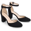 image:imageDREAM PAIRS Womens Closed Toe Chunky Heels Ankle Strap Low Block Heels Round Toe Dress Bridal Wedding Pumps ShoesBlacknubuck