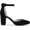 image:imageDREAM PAIRS Womens Closed Toe Chunky Heels Ankle Strap Low Block Heels Round Toe Dress Bridal Wedding Pumps ShoesBlacknubuck