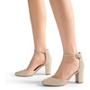 image:imageDREAM PAIRS Womens Closed Toe Chunky Heels Ankle Strap Low Block Heels Round Toe Dress Bridal Wedding Pumps ShoesGoldglitter