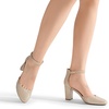 image:imageDREAM PAIRS Womens Closed Toe Chunky Heels Ankle Strap Low Block Heels Round Toe Dress Bridal Wedding Pumps ShoesGoldglitter