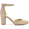 image:imageDREAM PAIRS Womens Closed Toe Chunky Heels Ankle Strap Low Block Heels Round Toe Dress Bridal Wedding Pumps ShoesGoldglitter