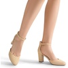image:imageDREAM PAIRS Womens Closed Toe Chunky Heels Ankle Strap Low Block Heels Round Toe Dress Bridal Wedding Pumps ShoesNudenubuck