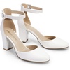 image:imageDREAM PAIRS Womens Closed Toe Chunky Heels Ankle Strap Low Block Heels Round Toe Dress Bridal Wedding Pumps ShoesWhitepu