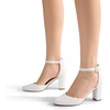 image:imageDREAM PAIRS Womens Closed Toe Chunky Heels Ankle Strap Low Block Heels Round Toe Dress Bridal Wedding Pumps ShoesWhitepu