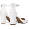 image:imageDREAM PAIRS Womens Closed Toe Chunky Heels Ankle Strap Low Block Heels Round Toe Dress Bridal Wedding Pumps ShoesWhitepu
