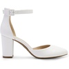 image:imageDREAM PAIRS Womens Closed Toe Chunky Heels Ankle Strap Low Block Heels Round Toe Dress Bridal Wedding Pumps ShoesWhitepu