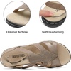 image:imageDREAM PAIRS Womens Comfortable Arch Support Dressy Flat Sandals Elastic Open Toe Walking Shoes for SummerBronze