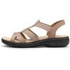 image:imageDREAM PAIRS Womens Comfortable Arch Support Dressy Flat Sandals Elastic Open Toe Walking Shoes for SummerTaupe