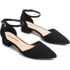 image:imageDREAM PAIRS Womens Dress Shoes Low Heel Pumps Closed Pointed Toe Comfort Casual DOrsay Flats Ankle StrapBlacknubuck