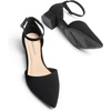image:imageDREAM PAIRS Womens Dress Shoes Low Heel Pumps Closed Pointed Toe Comfort Casual DOrsay Flats Ankle StrapBlacknubuck