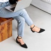 image:imageDREAM PAIRS Womens Dress Shoes Low Heel Pumps Closed Pointed Toe Comfort Casual DOrsay Flats Ankle StrapBlacknubuck