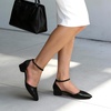 image:imageDREAM PAIRS Womens Dress Shoes Low Heel Pumps Closed Pointed Toe Comfort Casual DOrsay Flats Ankle StrapBlackpu