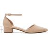 image:imageDREAM PAIRS Womens Dress Shoes Low Heel Pumps Closed Pointed Toe Comfort Casual DOrsay Flats Ankle StrapNude