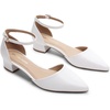 image:imageDREAM PAIRS Womens Dress Shoes Low Heel Pumps Closed Pointed Toe Comfort Casual DOrsay Flats Ankle StrapWhite