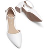 image:imageDREAM PAIRS Womens Dress Shoes Low Heel Pumps Closed Pointed Toe Comfort Casual DOrsay Flats Ankle StrapWhite