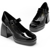 image:imageDREAM PAIRS Womens High Chunky Platform Closed Toe Mary Jane Block Heels Square Toe Strappy Dress Wedding Party Pumps ShoesBlackpat