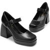 image:imageDREAM PAIRS Womens High Chunky Platform Closed Toe Mary Jane Block Heels Square Toe Strappy Dress Wedding Party Pumps ShoesBlackpu
