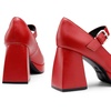 image:imageDREAM PAIRS Womens High Chunky Platform Closed Toe Mary Jane Block Heels Square Toe Strappy Dress Wedding Party Pumps ShoesRedpu
