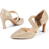 image:imageDREAM PAIRS Womens High Heels Pumps Dress Closed Pointed Toe Comfortable DOrsay Pumps Shoes for Work Office Wedding Dancing CharmaneGoldglitter