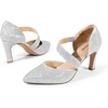 image:imageDREAM PAIRS Womens High Heels Pumps Dress Closed Pointed Toe Comfortable DOrsay Pumps Shoes for Work Office Wedding Dancing CharmaneSilverglitter