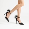 image:imageDREAM PAIRS Womens High Heels Strappy Closed Toe Stiletto Pointed Toe Mesh Bows Ankle Strap DOrsay Sexy Dress Wedding Party Pumps ShoesBlack