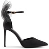 image:imageDREAM PAIRS Womens High Heels Strappy Closed Toe Stiletto Pointed Toe Mesh Bows Ankle Strap DOrsay Sexy Dress Wedding Party Pumps ShoesBlack