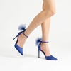 image:imageDREAM PAIRS Womens High Heels Strappy Closed Toe Stiletto Pointed Toe Mesh Bows Ankle Strap DOrsay Sexy Dress Wedding Party Pumps ShoesBlue