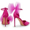 image:imageDREAM PAIRS Womens High Heels Strappy Closed Toe Stiletto Pointed Toe Mesh Bows Ankle Strap DOrsay Sexy Dress Wedding Party Pumps ShoesHot Pink