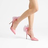 image:imageDREAM PAIRS Womens High Heels Strappy Closed Toe Stiletto Pointed Toe Mesh Bows Ankle Strap DOrsay Sexy Dress Wedding Party Pumps ShoesPink