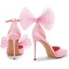 image:imageDREAM PAIRS Womens High Heels Strappy Closed Toe Stiletto Pointed Toe Mesh Bows Ankle Strap DOrsay Sexy Dress Wedding Party Pumps ShoesPink