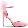 image:imageDREAM PAIRS Womens High Heels Strappy Closed Toe Stiletto Pointed Toe Mesh Bows Ankle Strap DOrsay Sexy Dress Wedding Party Pumps ShoesPink