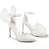 image:imageDREAM PAIRS Womens High Heels Strappy Closed Toe Stiletto Pointed Toe Mesh Bows Ankle Strap DOrsay Sexy Dress Wedding Party Pumps ShoesWhite