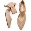 image:imageDREAM PAIRS Womens Kitten Heels Low Pumps Shoes Pointed Closed Toe Slip on Dress Work Bridal Party WeddingNude