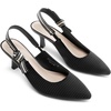 image:imageDREAM PAIRS Womens Kitten Heels Slingback Closed Toe Low Pumps Dress Bridal Elegant Wedding Casual ShoesBlack