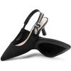image:imageDREAM PAIRS Womens Kitten Heels Slingback Closed Toe Low Pumps Dress Bridal Elegant Wedding Casual ShoesBlack