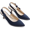image:imageDREAM PAIRS Womens Kitten Heels Slingback Closed Toe Low Pumps Dress Bridal Elegant Wedding Casual ShoesNavy