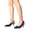 image:imageDREAM PAIRS Womens Kitten Heels Slingback Closed Toe Low Pumps Dress Bridal Elegant Wedding Casual ShoesNavy
