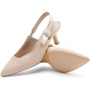 image:imageDREAM PAIRS Womens Kitten Heels Slingback Closed Toe Low Pumps Dress Bridal Elegant Wedding Casual ShoesNude