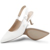 image:imageDREAM PAIRS Womens Kitten Heels Slingback Closed Toe Low Pumps Dress Bridal Elegant Wedding Casual ShoesWhite