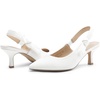 image:imageDREAM PAIRS Womens Kitten Heels Slingback Closed Toe Low Pumps Dress Bridal Elegant Wedding Casual ShoesWhite